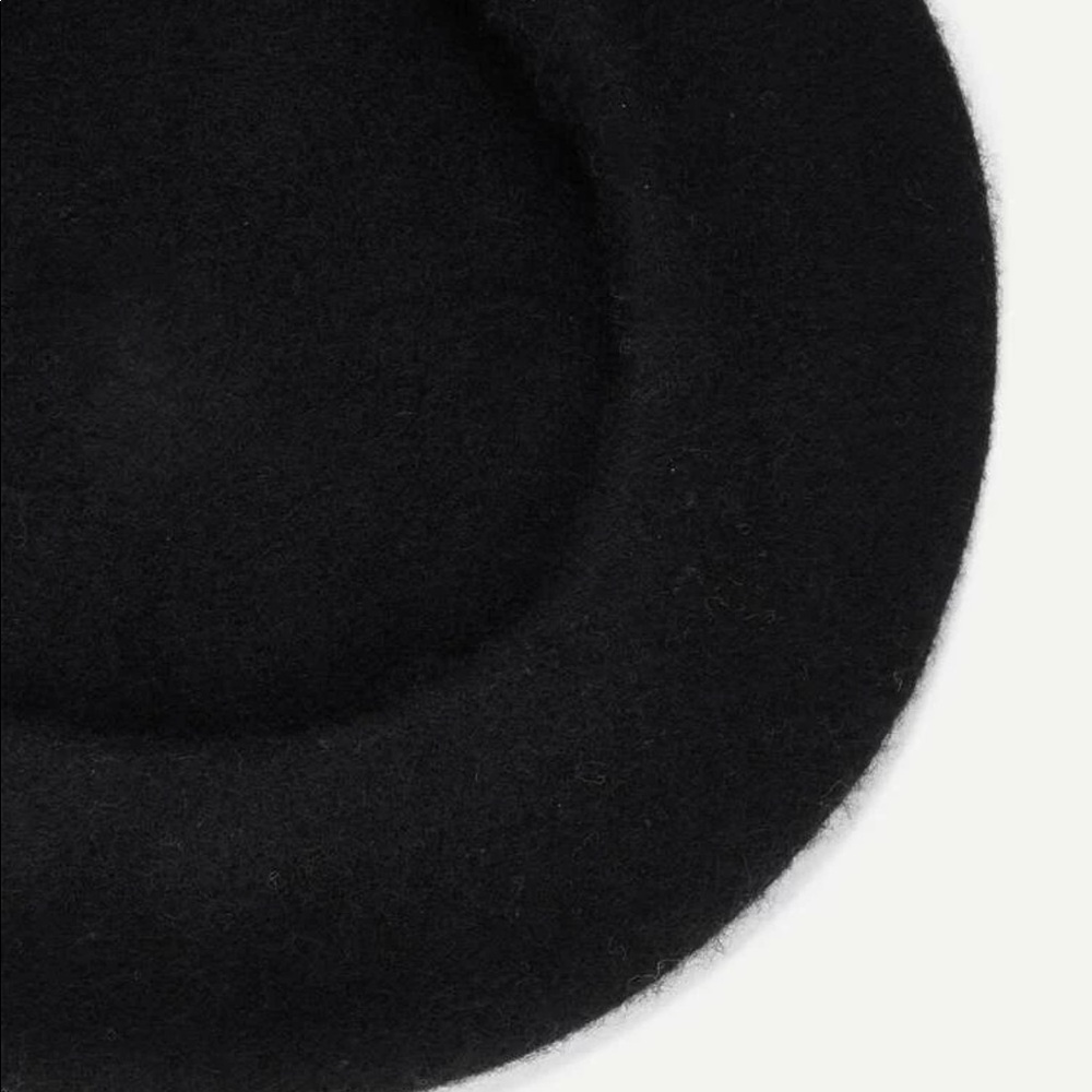 classic french beret hat black felt fall winter - Picture 16 of 16